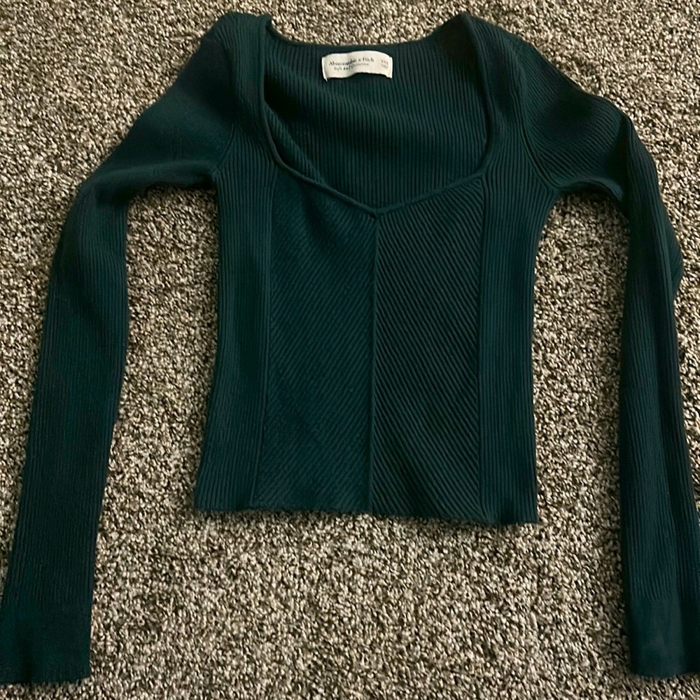 Abercrombie & Fitch XXS Dark Green V neck Sweater Top